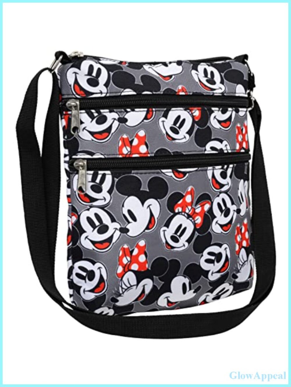 Disney Crossbody Bag All Over Print Passport Travel Polyester Canvas